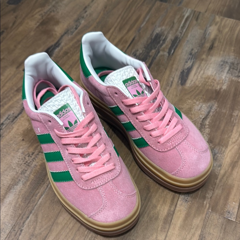 Adidas Pink and Green Sneakers